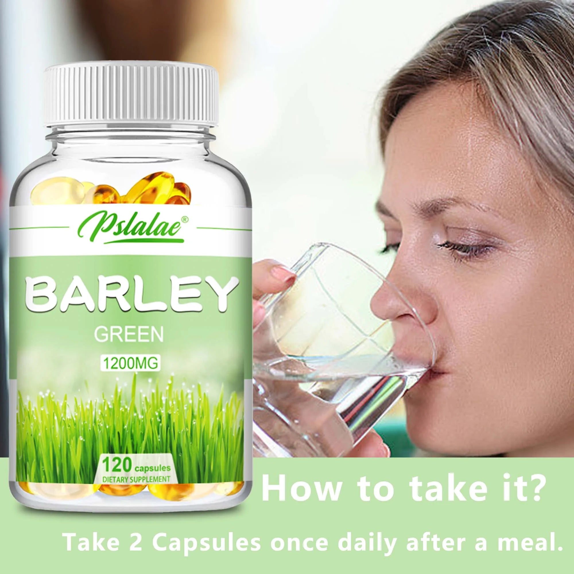 Barley Grass Capsules - Promote Satiety, Weight Loss, and Cardiovascular Health - 120 Capsules