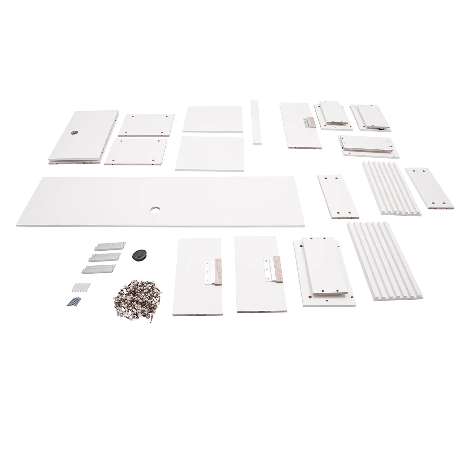 152.4*39.37*24.13cm Wall Mounted Desk White Wall-Mount Desk with Pull Out Drawer Wall Organizer