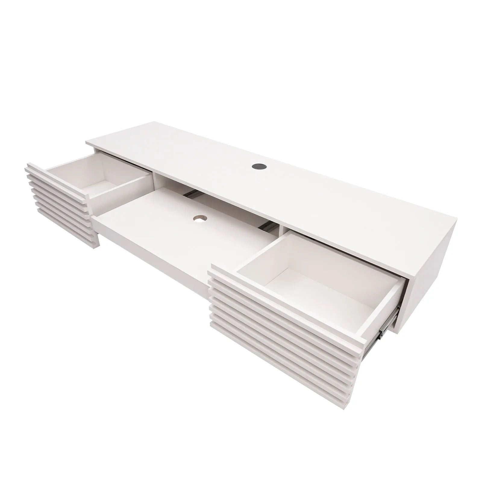 152.4*39.37*24.13cm Wall Mounted Desk White Wall-Mount Desk with Pull Out Drawer Wall Organizer