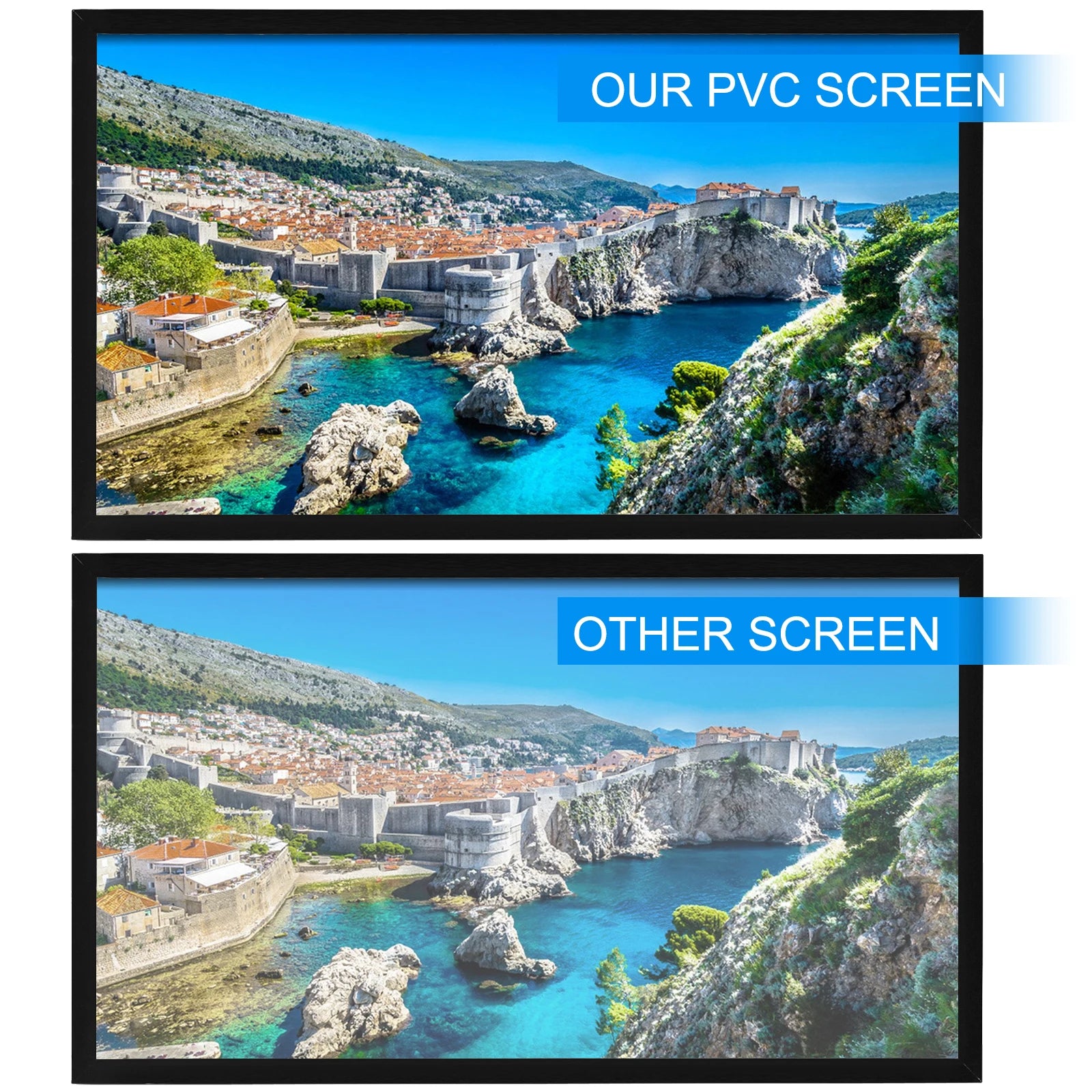 VEVOR Projector Screen 100 inch Aluminum Fixed Frame 16:9 4K HD Home Cinema Theater Wall Mountable Moive Screen for Office Home
